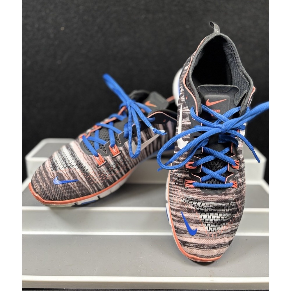 Nike Free Run 5.0 Black/Blue Fabric Lace Up Running Shoe Women's‎